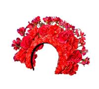 Serre-tête double face avec fleurs mexicaines et couronne de roses - Accessoire de cheveux pour femme - Accessoires de cheveux pour mariée - Bijoux de cheveux pour enfants