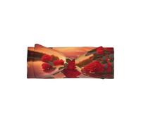 Serre-tête doux avec nœuds roses rouges au coucher du soleil - Turban élégant chaud et doux pour les nouveau-nés et les tout-petits