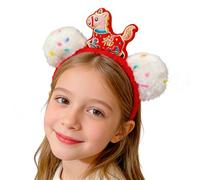 Serre-tête du Nouvel An, coiffure de cheval 2026, accessoire de costume de vacances de dimension compacte, matériau en tissu doux, bandeau habillé avec un design amusant, utilisation pour garçons et f