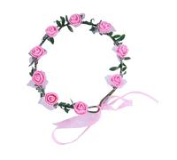 Serre-tête élastique avec roses - Décoration de cheveux - Couronne florale pour la plage, les voyages ou les festivals de musique