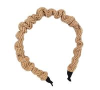 Serre-tête élastique tricoté côté étroit pour bandeau de tête plissé de couleur unie bandeau tendance antidérapant pour femme