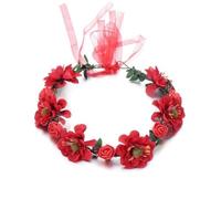 Serre-tête élégant avec fausses fleurs - Pour femme - Rouge