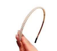 Serre-tête élégant avec nœuds en strass pour adolescentes, filles, design confortable réglable, convient pour l'école, la danse, en acrylique, fausses perles