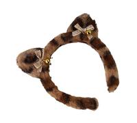Serre-tête élégant avec oreilles de chat avec motifs léopards en peluche douce, idéal pour le maquillage, le bain et les événements costumés, bandeau d'oreille de chat pour les fêtes