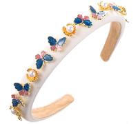 Serre-tête élégant en forme de tête de mort avec papillon clouté - Serre-tête français pour femme - Ornements de coiffure pour fille et femme - Pour une tenue décontractée