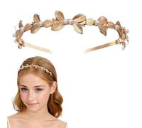 Serre-tête élégant en métal doré avec strass et feuilles pour femme - Accessoire de cheveux vintage bohème (Rone, taille unique)