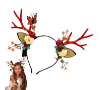 Serre-tête en bois de cerf - Accessoire de costume d'Halloween - Serre-tête en bois de renne de Noël - Pour spectacle, séance photo, rassemblement, cérémonie, fête, mariage, anniversaire