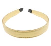 Serre-tête en cuir végétalien avec bords cousus pour femme - 2 cm - Pour soirée d'hiver, fête de mariage, anniversaire, mariage, Noël, anniversaire, demoiselle d'honneur (doré, taille unique)