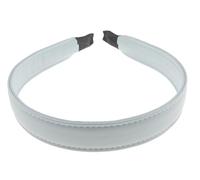 Serre-tête en cuir végétalien de 2 cm avec bords cousus pour femme - Pour soirée d'hiver, fête de mariage, anniversaire, mariage, Noël, anniversaire, demoiselle d'honneur (bleu poudré, taille unique)