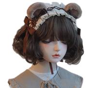 Serre-tête en dentelle plissée en forme de nœud pour prendre des photos, Halloween, fête d'Halloween, bandeau d'oreille d'ours pour adolescents