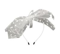 Serre-tête en dentelle pour femme - Motif à pois - Grand nœud - Élégant - Pour robe de soirée - Accessoires de cheveux vintage