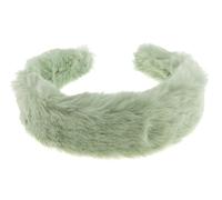 Serre-tête en fausse fourrure épaisse et douce pour femme, style bohème, long, court, fin, épais, hiver, Noël, anniversaire, mariage, demoiselle d'honneur, fête - Vert sauge