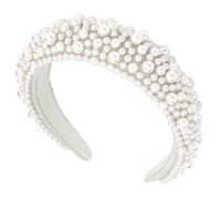 Serre-tête en fausses perles, Bandeau Bride, Serre Tete Perles Blanches, Femmes Large Bandeau, Décorations de Mariée pour Mariages, Enterrements de Vie de Jeune Fille et Soirées Entre Copines