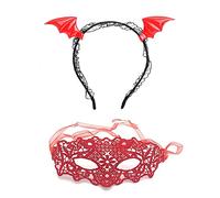 Serre-tête en forme d'ailes de chauve-souris de dessin animé + bandeau pour bal masqué, rave, carnaval, fête costumée, accessoires de déguisement, demi-visage, femme, pour homme, temps chaud