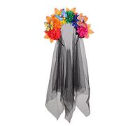 Serre-tête en forme de fleur pour femme, fait à la main, fin, avec voile noir, accessoire de mariage