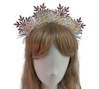 Serre-tête en forme de flocon de neige pour adultes et enfants - Pour femme - Spa - Maquillage de Noël - Pour prendre des photos - Carnavals - Pour fête - Doré et argenté