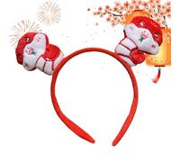 Serre-tête en forme de serpent, animaux de dessin animé - Couvre-chef en peluche, fournitures de fête du Nouvel An chinois pour femmes et filles