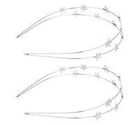 Serre-tête en Forme D'étoile,2 PCS Argent Serre Tete Métal Alliage de Strass Bandeau de Cheveux en Forme D'étoile Accessoire Bandeau étoile pour Cheveux Pour Femme Pour Fête,Fille,Mariée