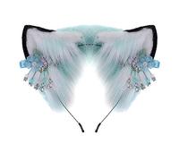 Serre-tête en forme d'oreille de loup avec pendentif en forme de fleur - Accessoire de fête cosplay pour adolescents et adultes - Bandeau pour femme - Serre-tête en forme d'oreille de loup