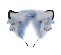 Serre-tête en forme d'oreille de loup avec pendentif en forme de fleur - Accessoire de fête cosplay pour adolescents et adultes - Bandeau pour femme - Serre-tête en forme d'oreille de loup