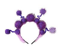 Serre-tête en fourrure de diable pour Halloween, cosplay, fête, serre-tête amusant et sombre avec pompons