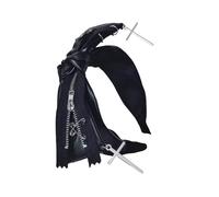 Serre-tête en métal PU avec nœud papillon pour adultes et adolescents des années 2000 populaire punk croisé, série foncée, bandeau pour fête à thème