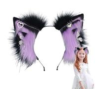 Serre-tête en peluche avec oreilles, bandeau d'Halloween pour femme, serre-tête de cosplay pour femme - Décoration de cosplay en peluche pour pièces de théâtre