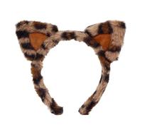 Serre-tête en peluche avec oreilles de chat à pois pour peaux sensibles - Accessoire extensible