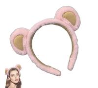 Serre-tête en peluche avec oreilles d'ours en peluche, accessoire de beauté mignon et doux pour le maquillage et le lavage du visage