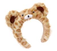 Serre-tête en peluche douce pour femmes et enfants - Doux et extensible - Confortable - Accessoire de lavage du visage - Accessoire de coiffure - Ours de dessin animé