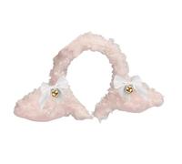 Serre-tête en peluche pour femme - Ornement mignon pour oreilles de chat - Nœud avec clochettes - Oreilles d'agneau - Accessoires de cosplay