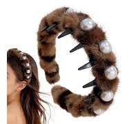 Serre-tête en perles antidérapant avec perles et dents de peigne décoratives pour les adolescents, les dames, les mères, les amis, les grands-mères, les enseignants, les fêtes ou les rendez-vous