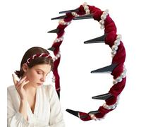 Serre-tête en perles, peigne à dents, coiffe ondulée, design antidérapant, matériau en résine PP, accessoire de mariage, bandeau de mariée, décoration de cheveux élégante, ajustement confortable