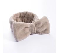 Serre-tête en polaire corail pour femme - Turban pour le maquillage et le spa - Accessoires pour cheveux - Café clair