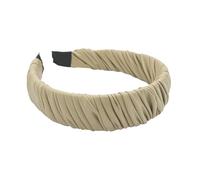 Serre-Tête en Similicuir pour Femme et Fille, Large Bandeau rembourré, Accessoire Cheveux Élégant Style Rétro, Parfait comme Cadeau d’Anniversaire ou de Nouvel An (Beige, ONE SIZE)