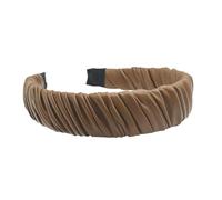 Serre-Tête en Similicuir pour Femme et Fille, Large Bandeau rembourré, Accessoire Cheveux Élégant Style Rétro, Parfait comme Cadeau d’Anniversaire ou de Nouvel An (Marron, ONE SIZE)