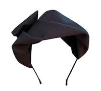 Serre-tête en soie noire pour femme Style vintage Pour soirée et thé