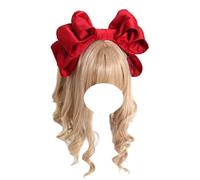 Serre-tête en tissu avec nœud, grand nœud papillon, accessoires for cheveux Lolita, épingle à cheveux tendance, coiffures for femmes et filles for bal de promo ou goûter(Red 1)