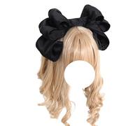 Serre-tête en tissu avec nœud, grand nœud papillon, accessoires for cheveux Lolita, épingle à cheveux tendance, coiffures for femmes et filles for bal de promo ou goûter(Black 1)