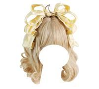 Serre-tête en tissu avec nœud, grand nœud papillon, accessoires for cheveux Lolita, épingle à cheveux tendance, coiffures for femmes et filles for bal de promo ou goûter(Yellow)