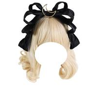Serre-tête en tissu avec nœud, grand nœud papillon, accessoires for cheveux Lolita, épingle à cheveux tendance, coiffures for femmes et filles for bal de promo ou goûter(Black)