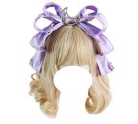 Serre-tête en tissu avec nœud, grand nœud papillon, accessoires for cheveux Lolita, épingle à cheveux tendance, coiffures for femmes et filles for bal de promo ou goûter(Purple)