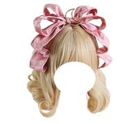 Serre-tête en tissu avec nœud, grand nœud papillon, accessoires for cheveux Lolita, épingle à cheveux tendance, coiffures for femmes et filles for bal de promo ou goûter(Pink)