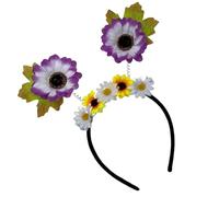 Serre-tête en tissu avec tournesol artificiel pour fête de plage et fête d'anniversaire, tous les âges