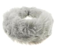 Serre-tête épais en fausse fourrure douce pour femme - Style bohème vintage - Pour l'hiver, Noël, anniversaire, mariage, demoiselle d'honneur, fête - Gris moyen