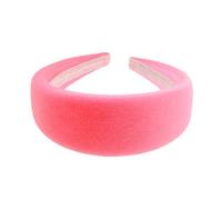 Serre-tête épais et légèrement rembourré en velours pour femme, style bohème, vintage, soirée fantaisie, accessoire pour Noël, anniversaire, mariage, demoiselle d'honneur, fête (rose fluo)