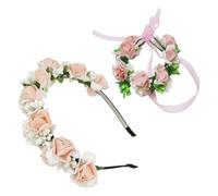 Serre-tête et bracelet à fleurs Dirndl pour femme, accessoires de fête de la bière, accessoires pour femme, costume bavarois avec fleurs, pour la fête de la bière, accessoires de costume traditionnel