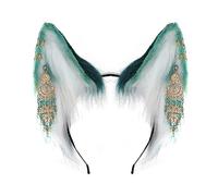 Serre-tête ethnique en forme d'oreilles de loup avec franges - Boucles d'oreilles décoratives pour adultes - Diffusion en direct - Accessoire de coiffure pour fête de Pâques - Accessoires pour cheveux