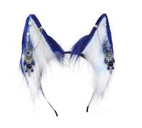 Serre-tête ethnique en forme d'oreilles de loup avec franges - Boucles d'oreilles décoratives pour adultes - Diffusion en direct - Accessoire de coiffure pour fête de Pâques - Accessoires pour cheveux