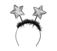 Boland – Tiare étoile de carnaval – Coiffe avec paillettes et plumes – Argent